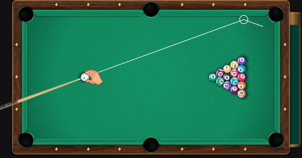 Killer Pool table with player and bot life counters